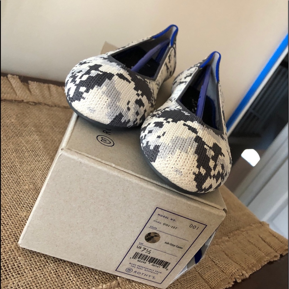 Rothy’s ash grey camo